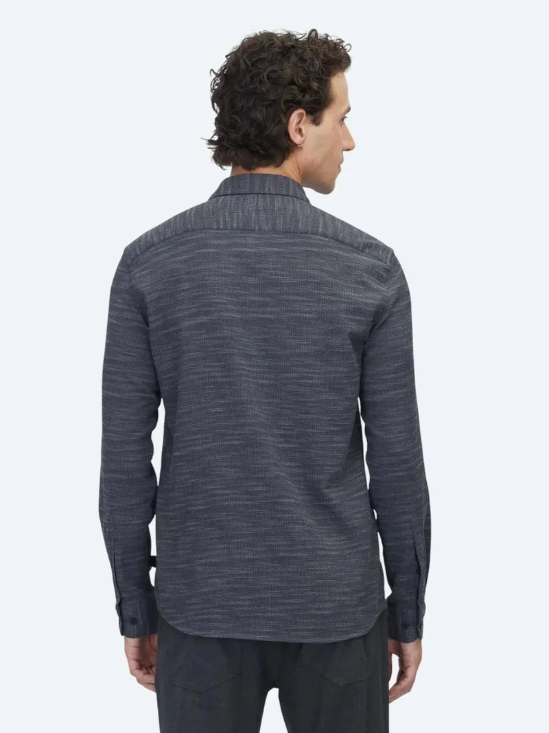 Kip Hard Coal Regular Fit Weaving Casual Cotton Blended Shirt